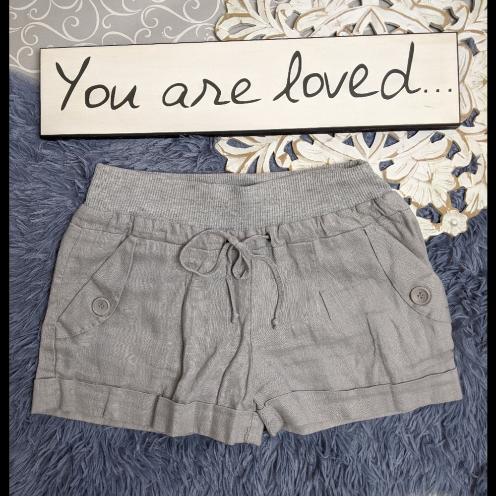 Forever 21 Grey Linen Shorts Extra Small